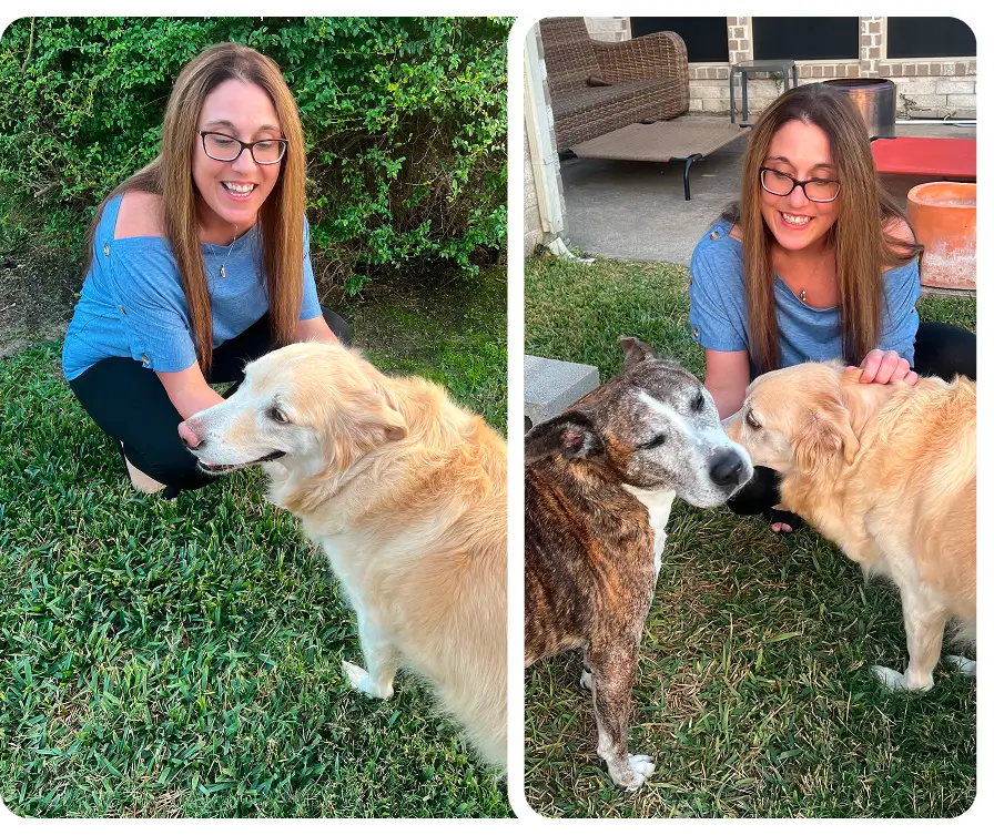 Dog walker and Founder Melissa Ward of Love Dog Walking in Katy, Texas